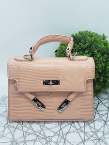 Rose pink satchel crossbody handbag