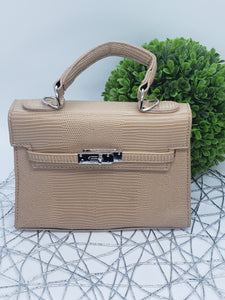 Tan nude crossbody satchel handbag