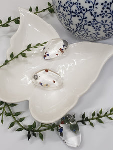 Acrylic transparent confetti clear stud earrings 