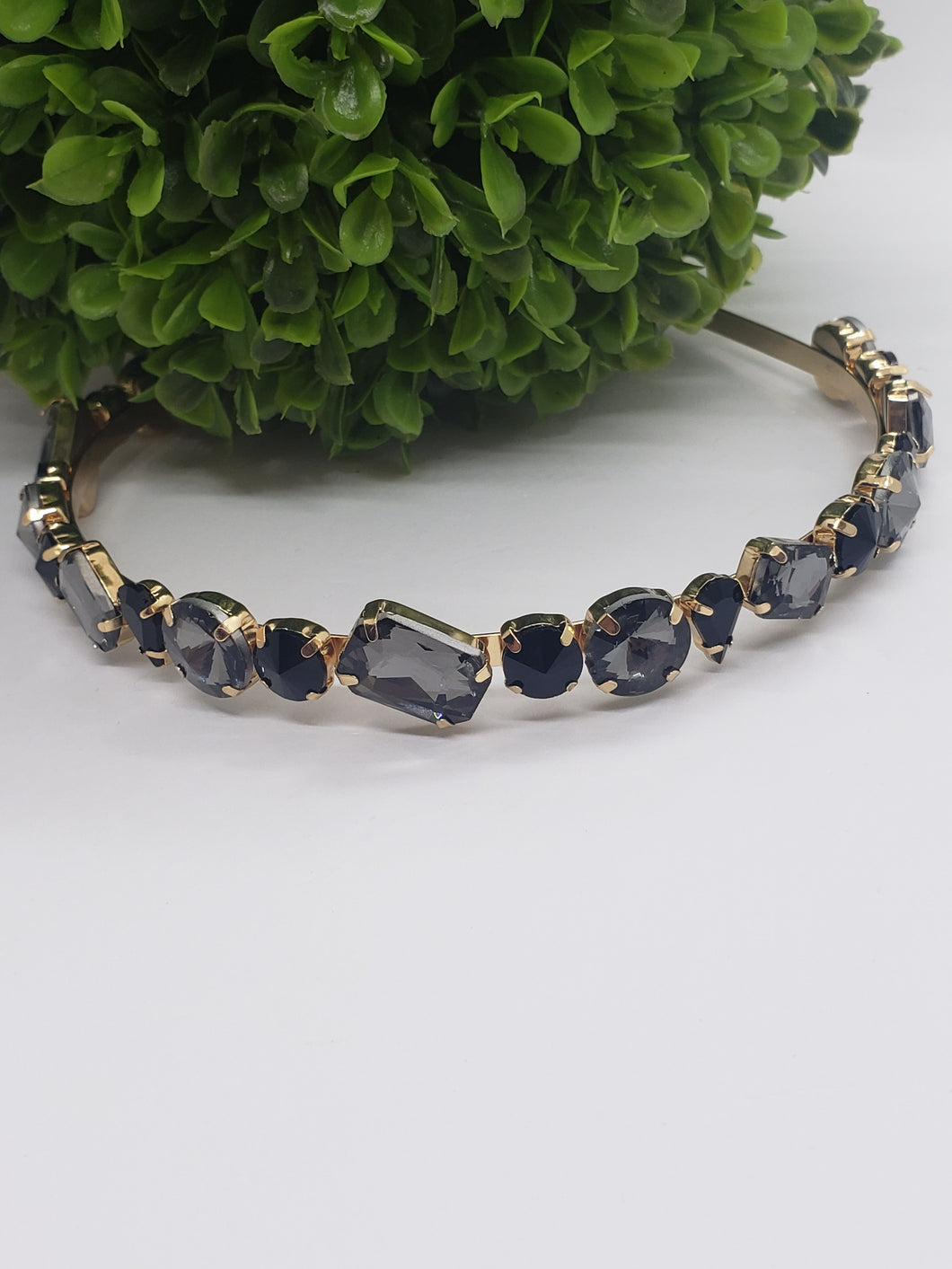 Black crystal headband