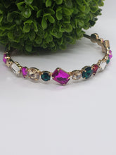 Load image into Gallery viewer, Pink and green Rhinestone headband
