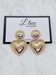Gold heart shape earrings