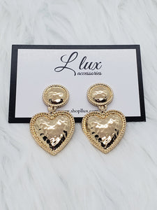 Gold heart shape earrings