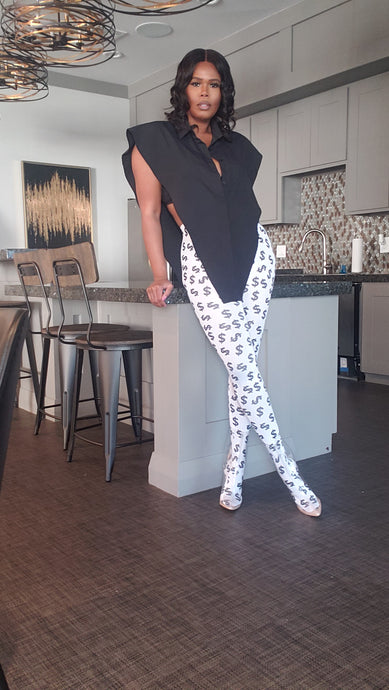 Black sideless button up blouse