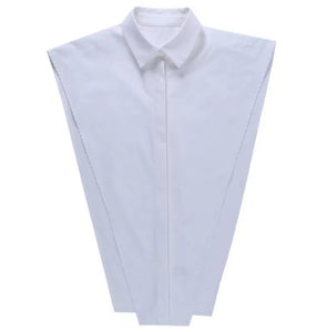 White sleeveless button down collar blouse
