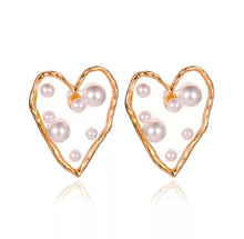 Load image into Gallery viewer, Pearl Heart Earrings
