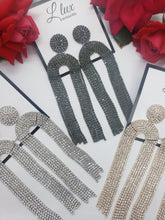 Load image into Gallery viewer, Rhinestone disco oversize statement evening earrings 
