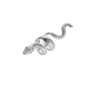 Silver statement snake ring